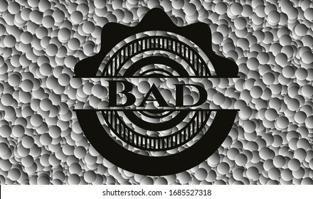 Unrealistisches dunkles Emblem mit Blasenhintergrund. Vektorillustration Illustration. Detaillierte Angaben.