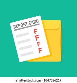 Bad Report Card Illustration. Clipart Image.