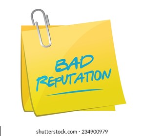 Bad Reputation Memo Post Illustration Design Over A White Background