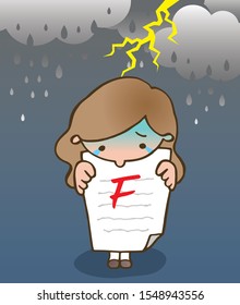 Bad result, illustration of a girl.