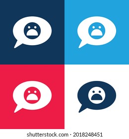 Revisión incorrecta azul y rojo cuatro colores mínimo conjunto de iconos