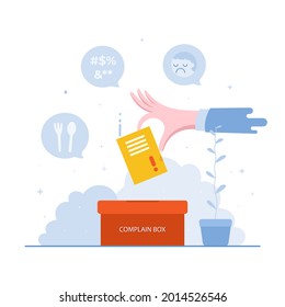 Diseño de concepto de revisión erróneo. Comentarios negativos de los usuarios en línea. 
Clasificación de la experiencia del cliente. No me gusta, queja, mala tasa. Comentario web. Testimonio enojado de un cliente. Resultados de la encuesta social. Ilustración vectorial. 