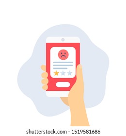 bad review icon with phone