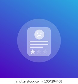 bad review icon, vector