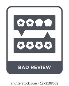 bad review icon vector on white background, bad review trendy filled icons from Feedback collection, bad review simple element illustration