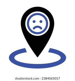 Bad Review Location Icon, Vector Graphics