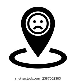 Bad Review Location Icon, Vector Graphics