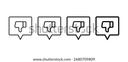 Bad Review Multiple Line Icon Element