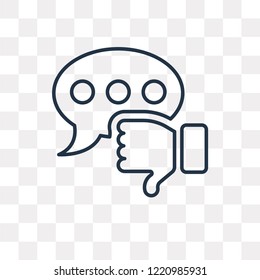 Bad review vector outline icon isolated on transparent background, high quality linear Bad review transparency concept can be used web and mobile