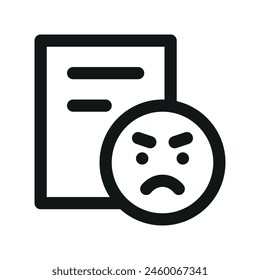 Bad reviews isolated icon, bad feedback linear icon, list of complaints outline vector icon with editable stroke