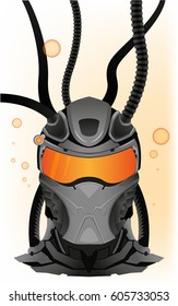 Bad robot , glasses , robot head.Laboratory