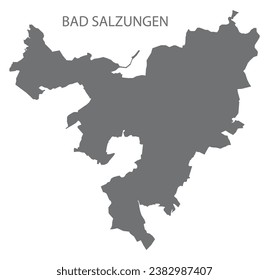 Bad Salzungen German city map grey illustration silhouette shape