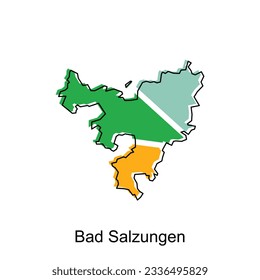 Bad Salzungen map.vector map of the German Country Vector illustration design template on white background