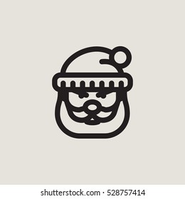 Bad Santa Head Outline Vector Icon