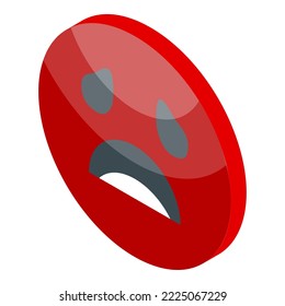Bad satisfaction level icon isometric vector. Customer feedback. Meter gauge