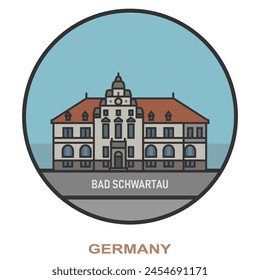 Bad Schwartau. Cities and towns in Germany. Flat landmark