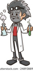 Bad scientist caused explosion vector illustration