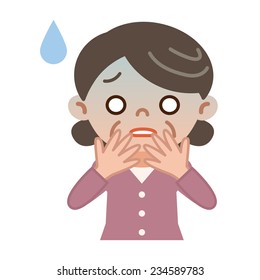 Bad senior women complexion
