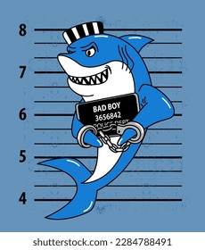 BAD SHARK PRISONER WITH HANDCUFFS