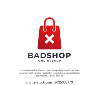 Bad Shop icon. Wrong Shop Logo Icon Design Template Element