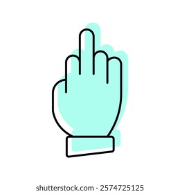 Bad Signal Hand color shadow thinline icon , vector, pixel perfect, illustrator file