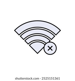 Bad Signal Icon. Network Errors, Unreach Connection Symbol.   