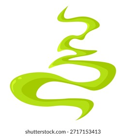 Icono de nube de mal olor. Efecto de humo tóxico y hedor del gas verde. Ilustración vectorial plana de olor repugnante y vapor venenoso aislado sobre un fondo blanco.