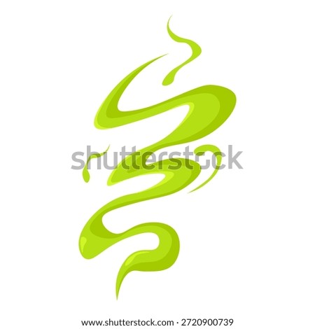 Bad smell cloud icon. Green gas toxic fume and stench effect. Flat vector illustration of disgusting odor and poison vapor isolated on a white background.