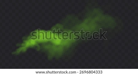 Bad smell green stink cloud on transparent background.