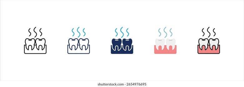 Juego de iconos de estilo múltiple de mal olor