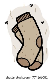 bad smell socks / cartoon vector and illustration, hand drawn style, isolated on white background.