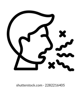 Diseño de iconos de línea de vector de olfato incorrecto