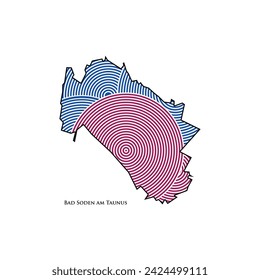 Bad Soden am Taunus Map - World Map International vector template. German region silhouette vector illustration