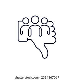 Bad specialists. Low quality work. A group of crooks and deceivers. Vector linear illustration icon isolated on white background.