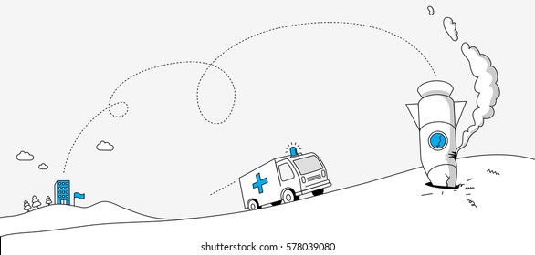 Bad start. Modern website banner illustration in linear style.