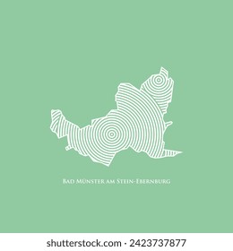 Bad Münster am Stein-Ebernburg Map - World Map International vector template. German region silhouette vector illustration