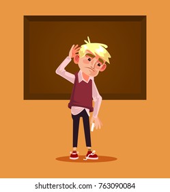 Bad student character. Vector cartoon illustration