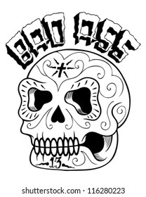 bad sugar skull vector
