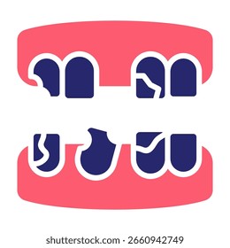 Schlechte Zähne Symbol füllen Vektorgrafik