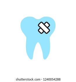 bad teeth icon vector with modern style. dental icon