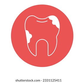 Bad teeth Vector Icon with trendy background colors that can easily edit or modify

