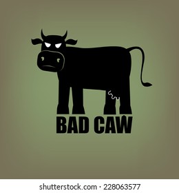 Bad terrible demonic evil cow - illustration