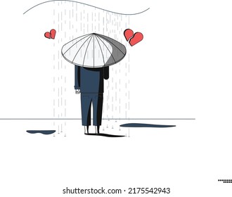 mal tiempo vector con corazón aburrido