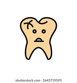 bad tooth icon collection .design style with background
