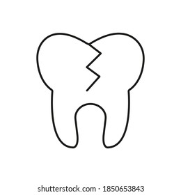 bad tooth icon element of dentistry icon for mobile concept and web apps. Thin line bad tooth icon can be used for web and mobile. Premium icon on white background