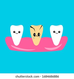 bad tooth stands out among the clean and healthy concept of hygiene and dentistry