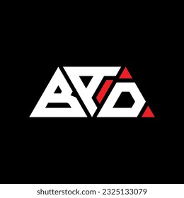 BAD triangle letter logo design with triangle shape. BAD triangle logo design monogram. BAD triangle vector logo template with red color. BAD triangular logo Simple, Elegant, and Luxurious design