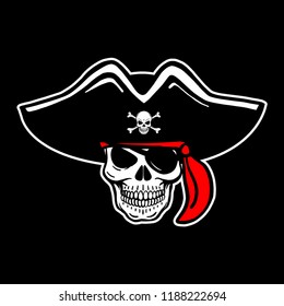 Bad vector of human pirate skulls. Tattoo motive, colorful, red, caribbean, halloween, pirates