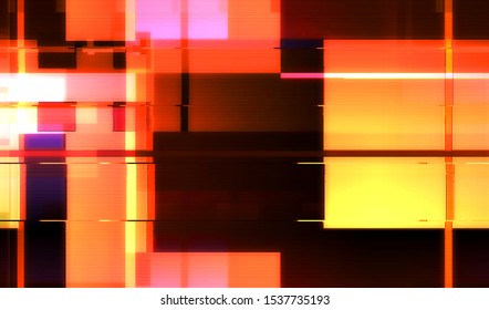 Bad Video Footage Of An Old VHS Player. Abstract Background Of Distorted Pixel Glitch Texture. Vector Illustration.