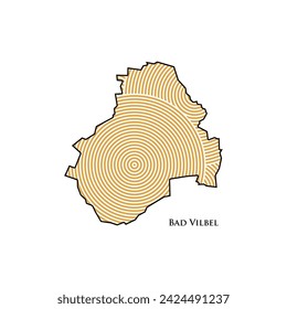 Bad Vilbel Map - World Map International vector template. German region silhouette vector illustration